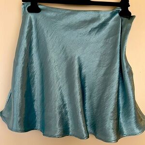 Turquoise flared miniskirt